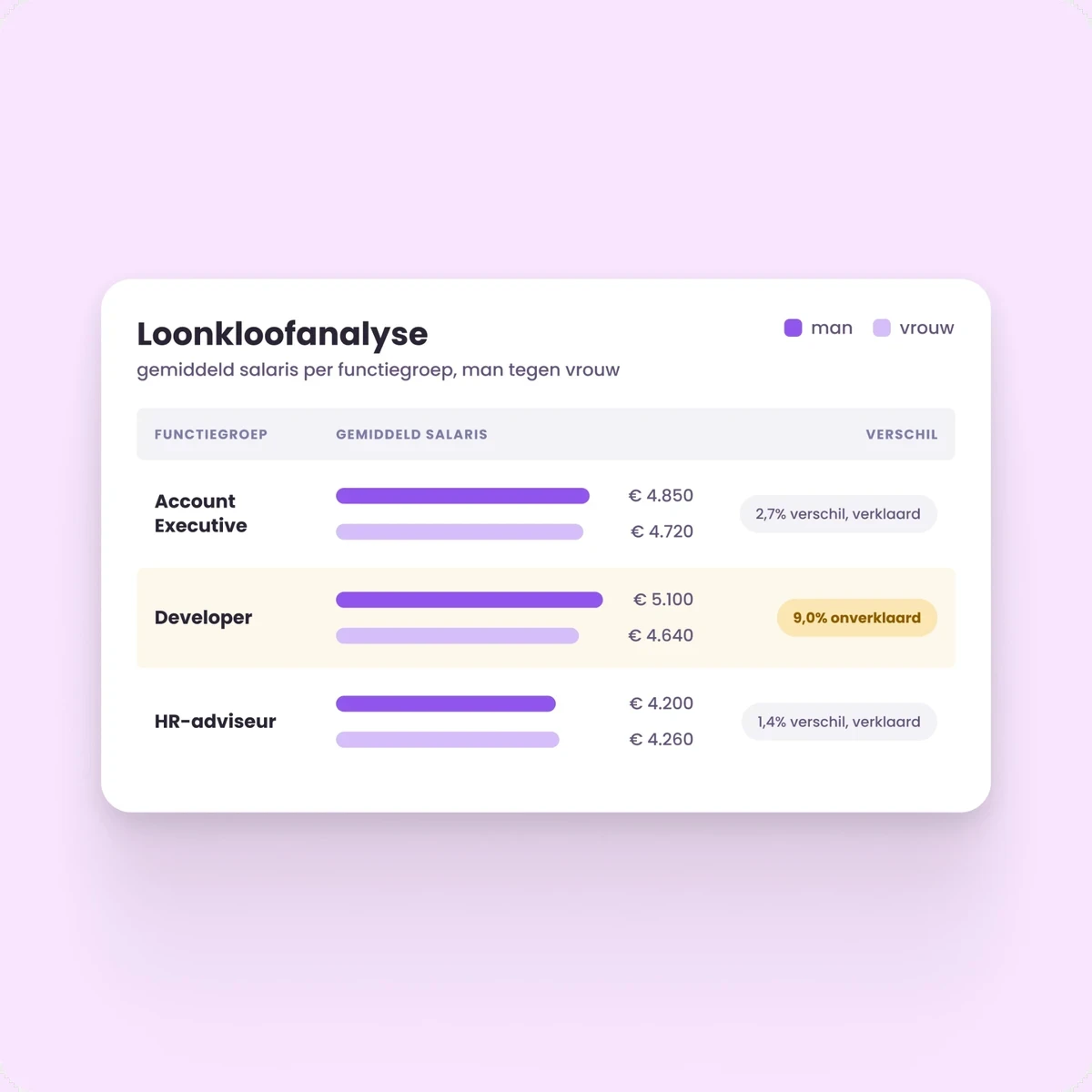 Loonkloofanalyse per functiegroep