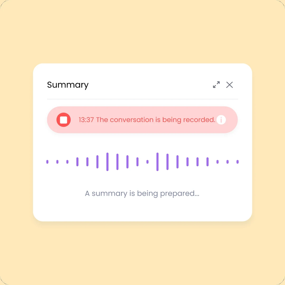 Gespreksamenvatting met voice-to-text