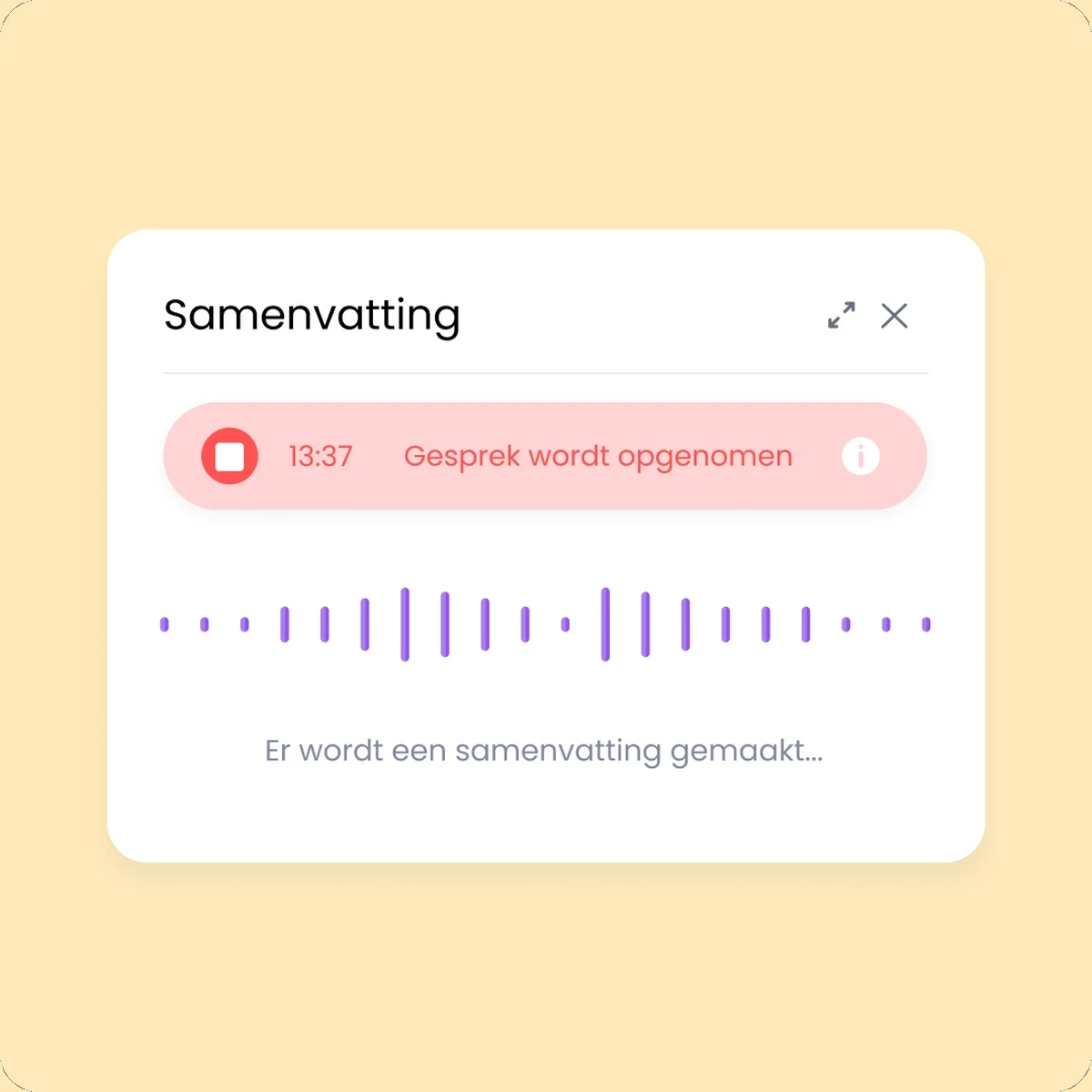 Gespreksamenvatting met voice-to-text