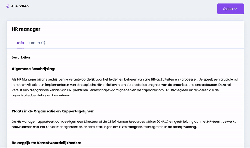 Beispiel eines Stellenprofils
